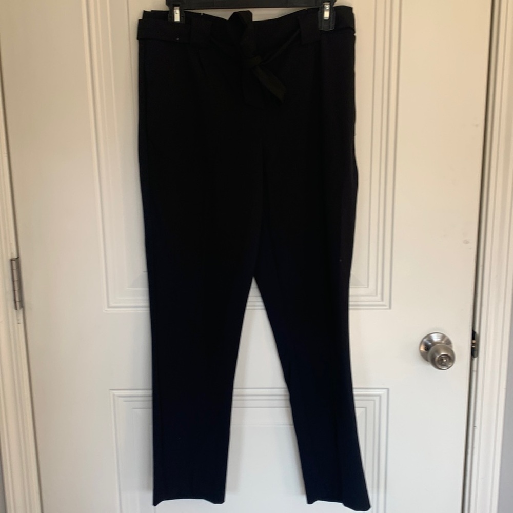 Ankle length skinny black dress pants